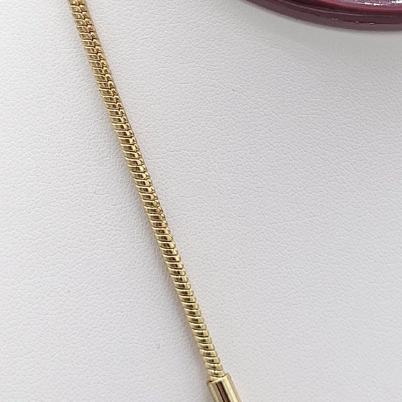 Liz Claiborne Signed Vintage Gold Tone Snake Chain Fashion Bib Necklace 16 in - Picture 5 of 8